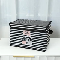 simple modern style large capacity pet cartoon fabric storage box folding storage box with lid