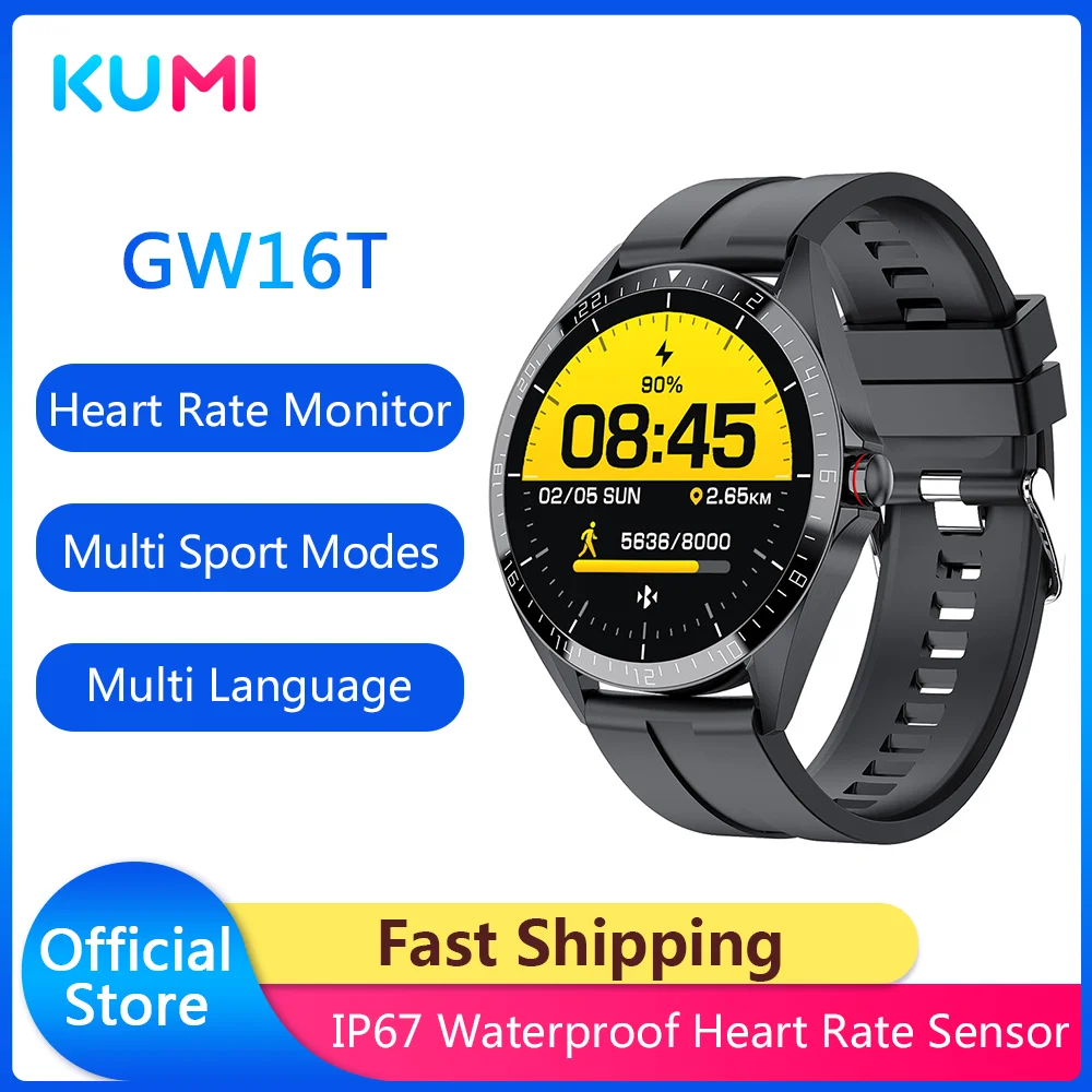 КУМИ GW16T 1 3 дюймов Смарт часы для мужчин полный сенсорный спортивные монитор