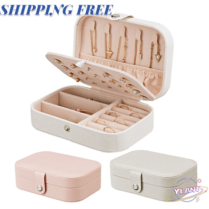 

Многофункциональный портативный кожаный бокс SWT для хранения ювелирных изделий, серег, колец, в Корейском стиле, свежий и простой бокс для ю...