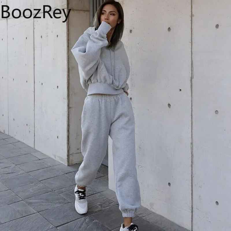 

BoozRey Fall Clothes for Women Elegant Solid Sets for Plus Size Womens Clothing Warm Sweatshirts Long Pant Two Piece Sets Ladies