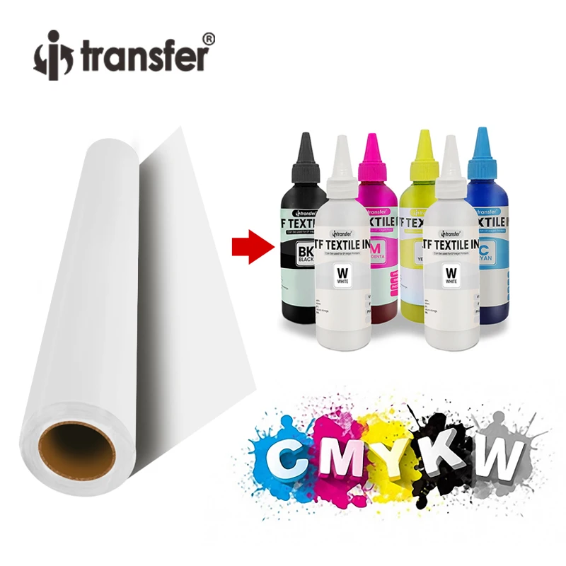 Ceny 60CM X 100M DTF Folia PET Rozmiar Rolki Folia Z Nadrukiem Bezpośrednim Do Odzieży Papier Termiczny DTF Rolki Folia Z Nadrukiem S