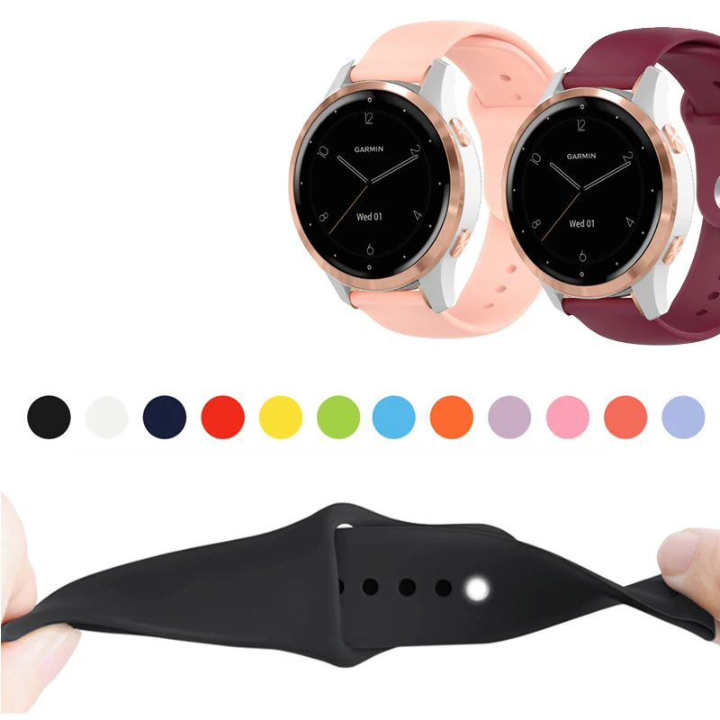 

Силиконовый ремешок для часов Garmin Vivomove 3s Vivoactive 4s Garmin Active S, 18 мм