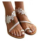 JAYCOSIN женские сандалии 2021 женские летние плоские обувь, римские сандалии модные кружевные цветочные стильные сандалии пляжная обувь, сандалии