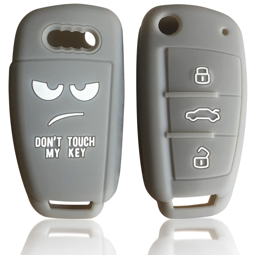 Силиконовый чехол для ключей Audi A3 A4 A6 C6 Tt Q2 Q3 B7 RS3 S3 Q2L E tron Dont Touch My Key аксессуары