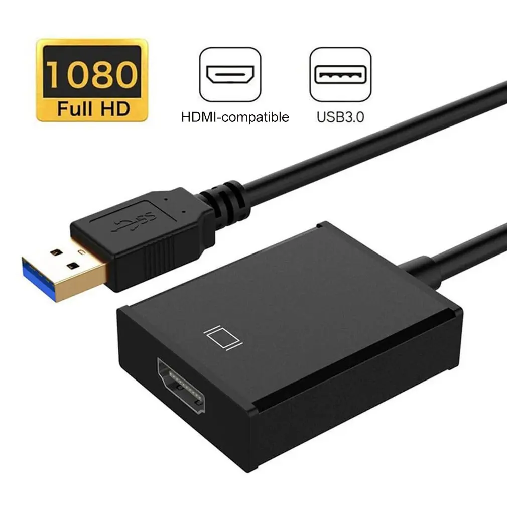 

HD Portable Size USB 3.0 To HDMI-compatible Audio Video Adaptor Converter Cable For Windows 7/8/10 PC 1080P