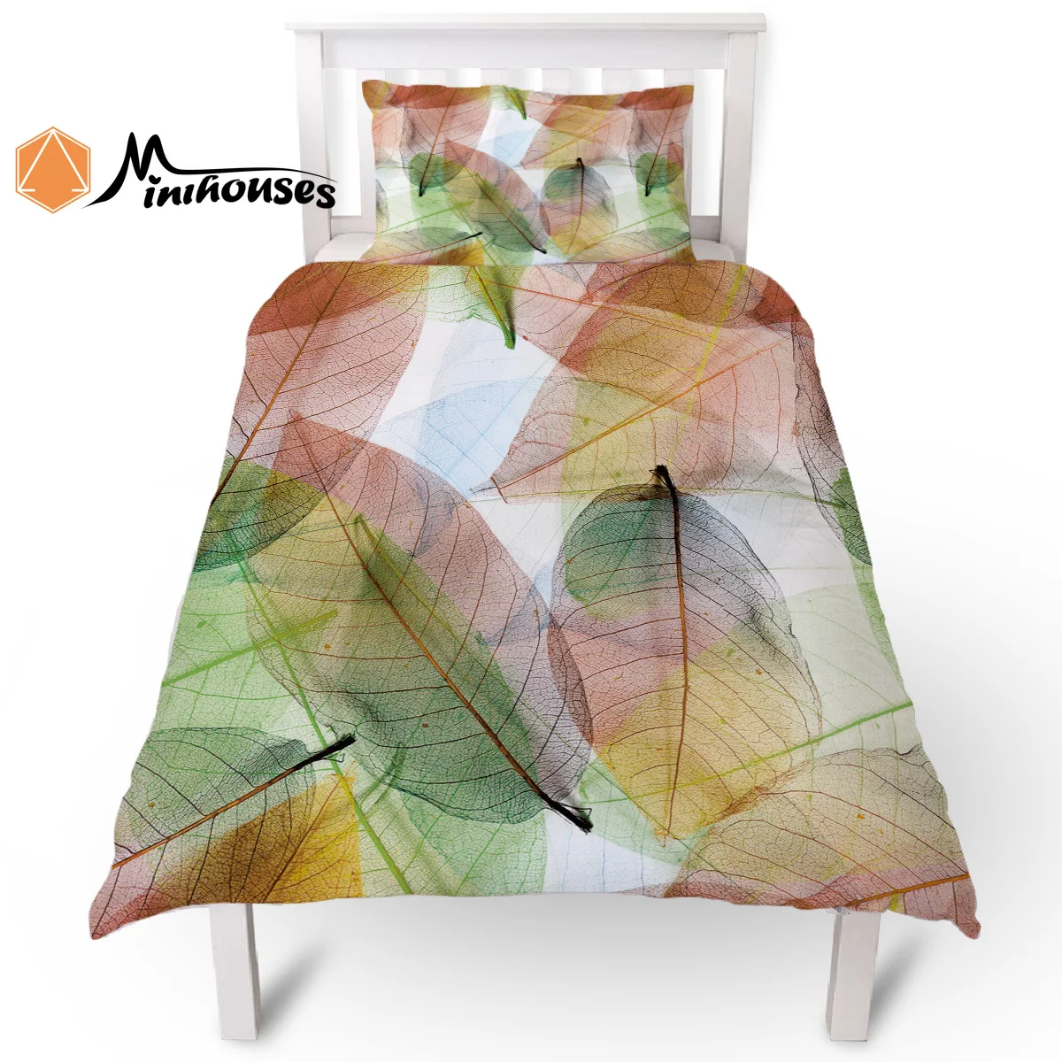 2 шт макро лист текстура фон узор пододеяльник наволочка чехол набор постельного