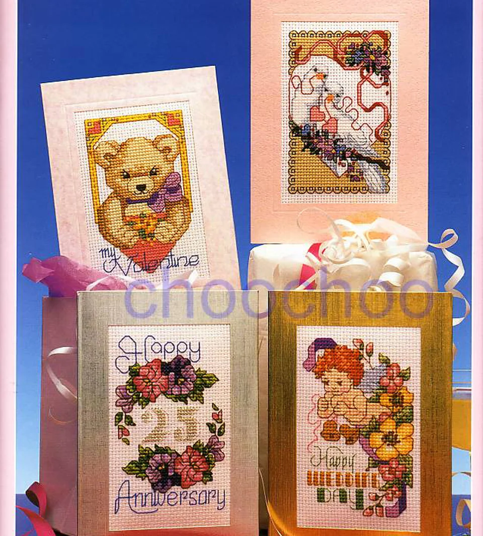CD034 14ct Набор для вышивания крестиком карты посылка поздравительная открытка