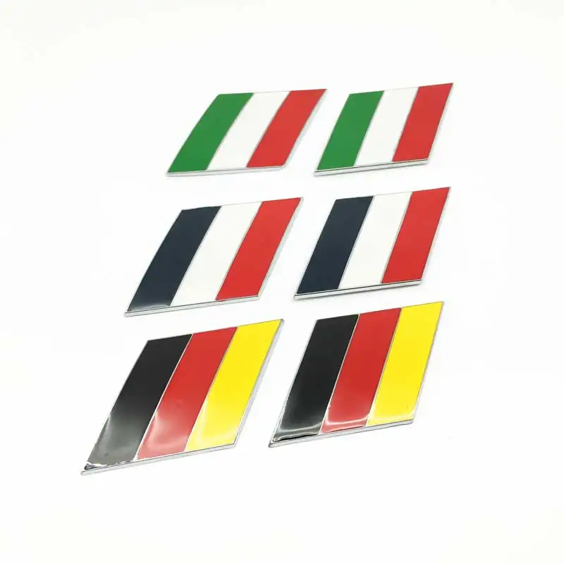 2 шт./пара 3D металлические наклейки для автомобиля Германия Италия Франция флаги