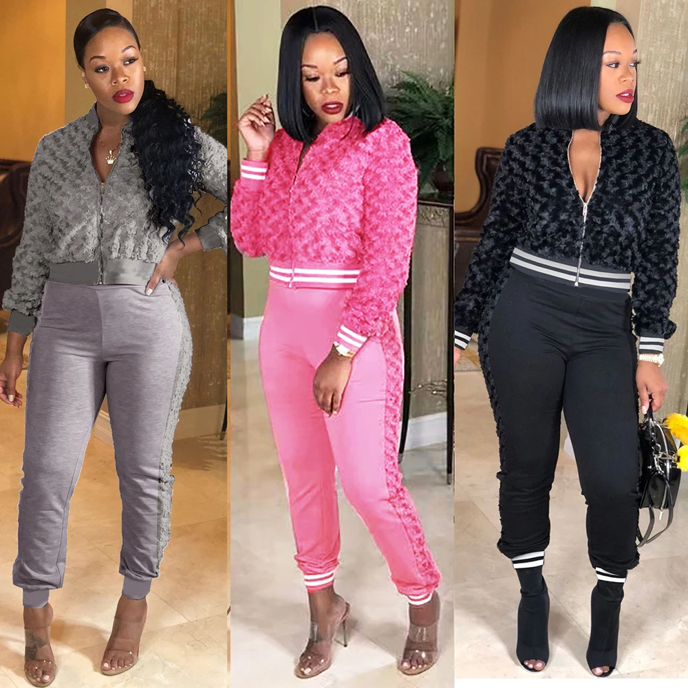 Женский Повседневный шерстяной костюм Wjustforu куртка на молнии с длинным рукавом и