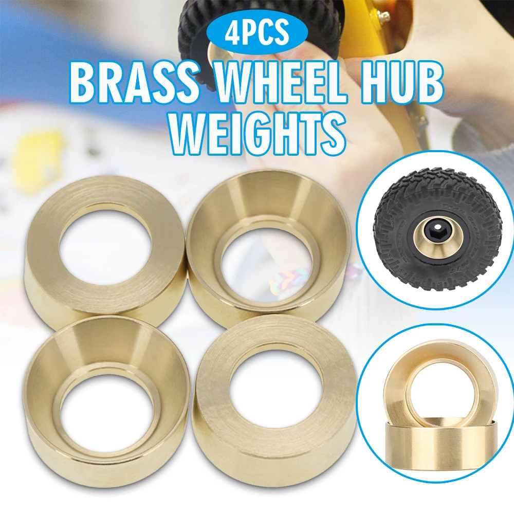 Латунные грузики ступицы колеса 4 шт./компл., 21x21x8 мм, противовес для радиоуправляемого гусеничного автомобиля 1/24 для замены Axial SCX24 AXI90081