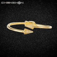 chenzhon 925 sterling silver bangles bracelets for women gold color cubic zircon party top quality birthday gift 2020 new arrive