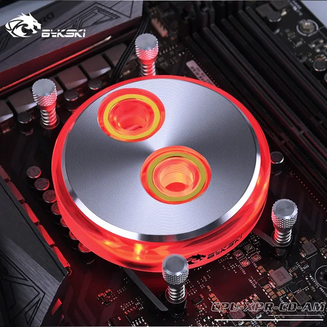 Водяной блок Bykski для процессора Intel 1150/AMD Ryzen AM2 + AM3 AM4 FM2 FM1 кулер ПК 5 В/3 контакта 12 В/4