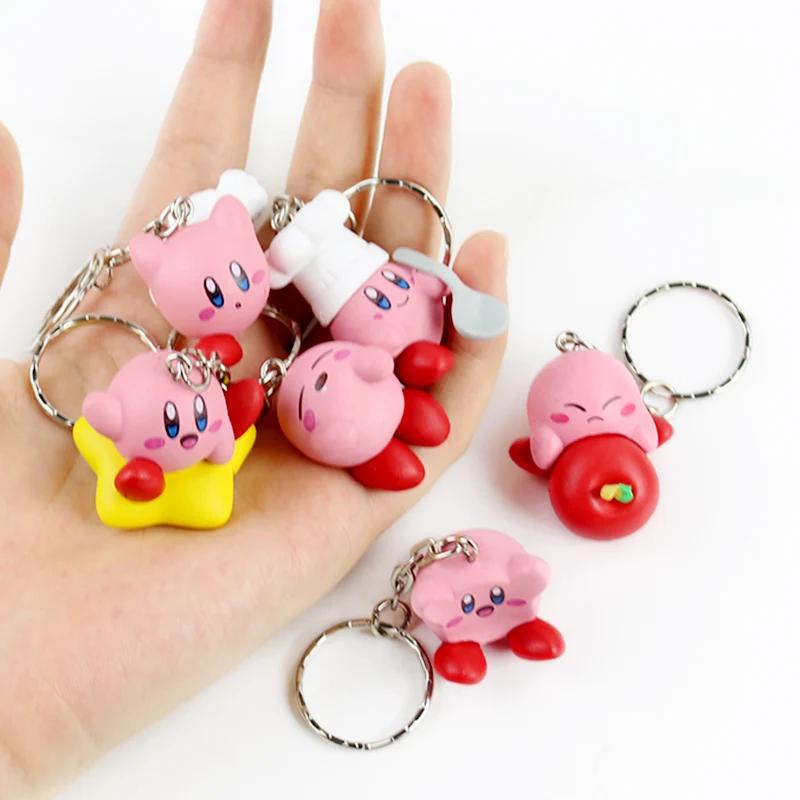 6 шт./компл. 2 5-4 см милые мини брелоки Kirby подвески из ПВХ мультяшная Модель Фигурки