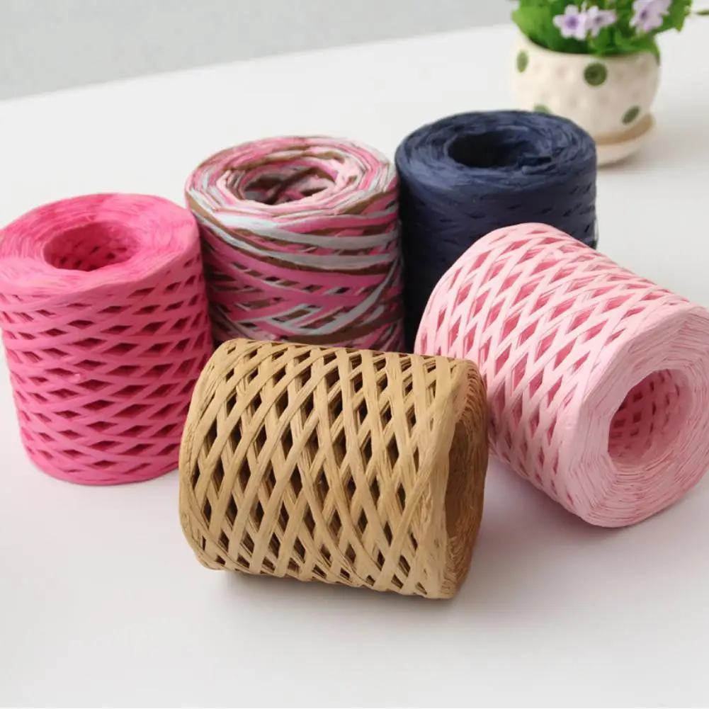 

200M Raffia Paper Ribbon Decoration Wedding Rope Ribbon For Natural Paper Twine Gift Party Easter Packing Craft Wrapping