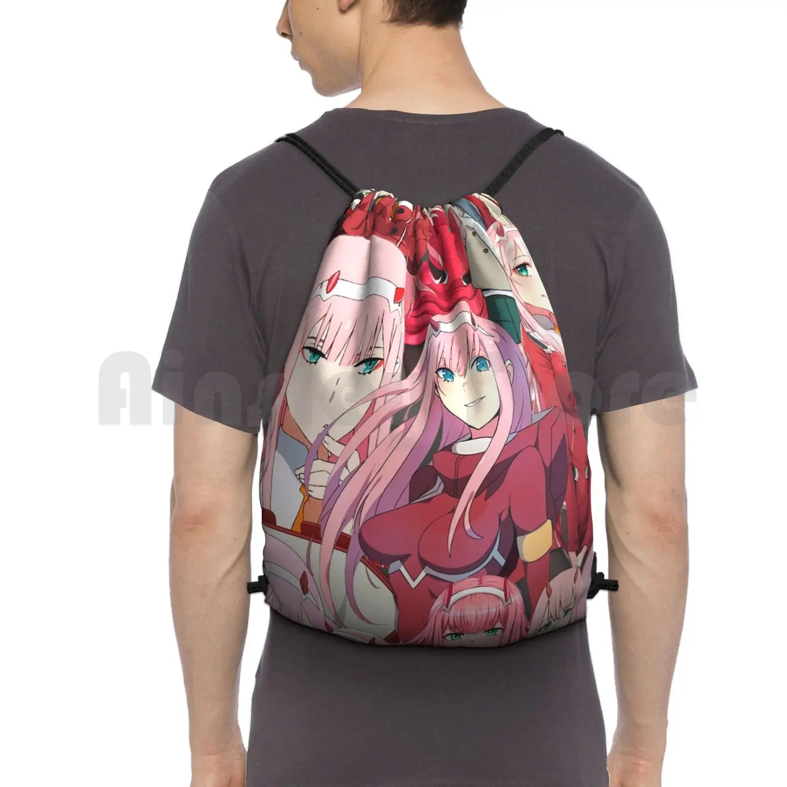 

Рюкзак Zero Two Tribute с рисунком, сумка на шнурке для верховой езды, альпинизма, спортзала 014 015 016, дорогой в Franxx Zero Two