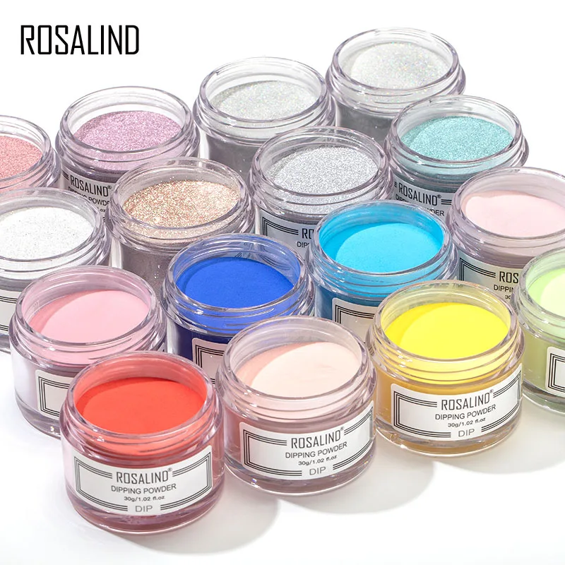 ROSALIND 30g Nail Glitter Holographic Dipping Powder Set 24 Color Art Design All for Manicure Natural Dry Without Lamp Cure | Красота и
