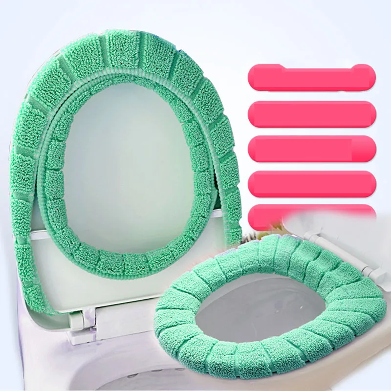 1 шт. удобный бархатный коралловый чехол для унитаза ванной - Цена: 402,38 руб.