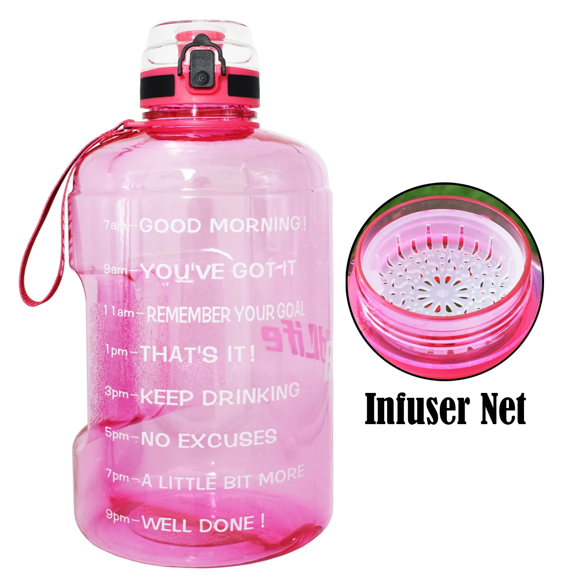 Blush QuiFit 128 унций 73 унций 43 унций Спортивная большая галлонная бутылка для воды с фильтром для фруктов без бисфенола, бутылка для напитков, кувшин, тыква, тренажерный зал, туризм - Цвет: Blush