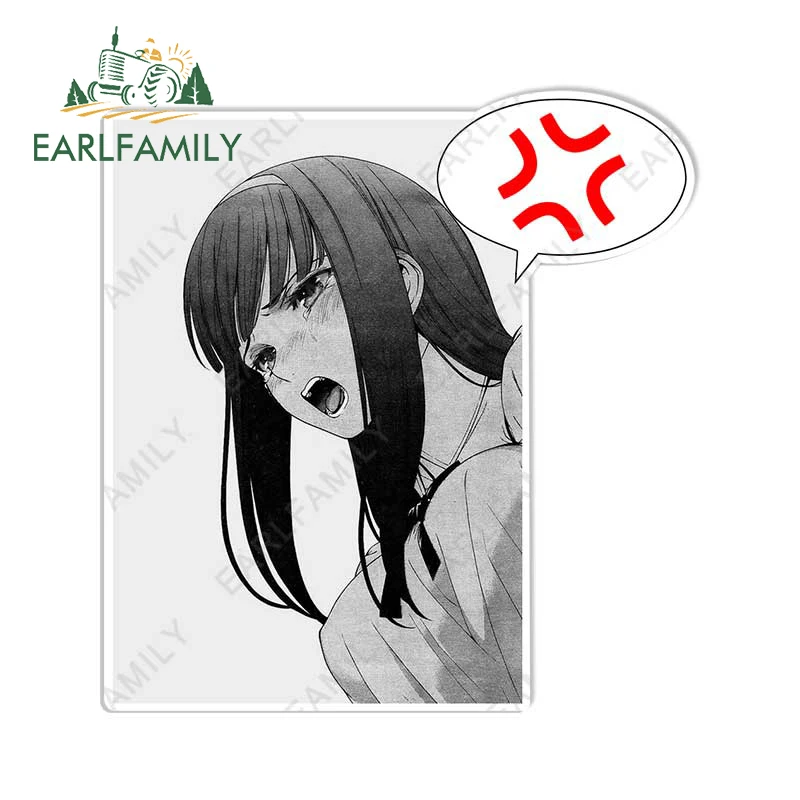 

EARLFAMILY 13 см X 12,4 см для аниме, наклейки на автомобиль «злые девушки», простые наклейки с окклюзией и царапинами, Солнцезащитный протектор авто...