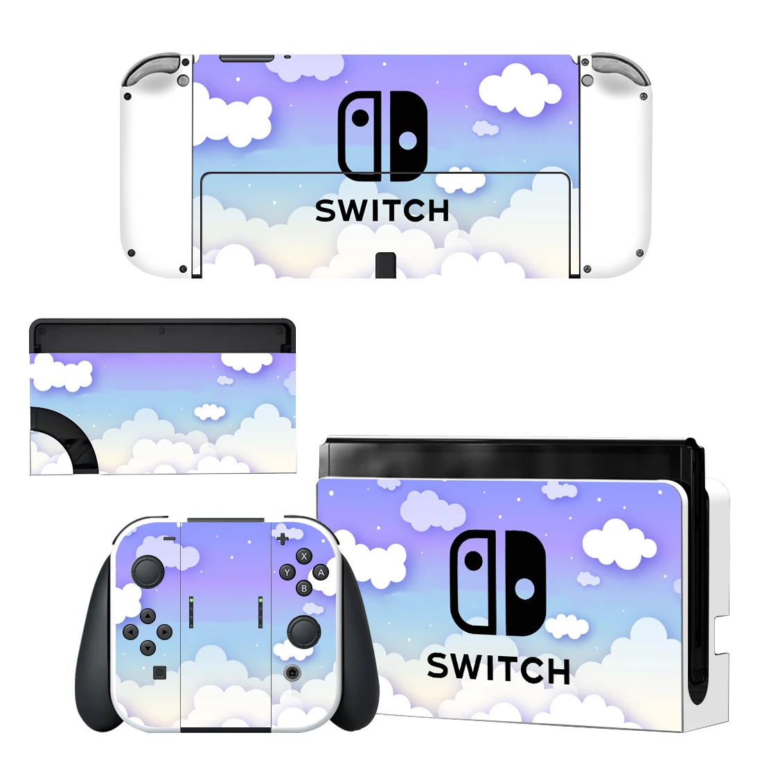

Pure White Cloud Nintendoswitch Skin Cover Sticker Decal for Nintendo Switch OLED Console Joy-con Controller Dock Skin Vinyl
