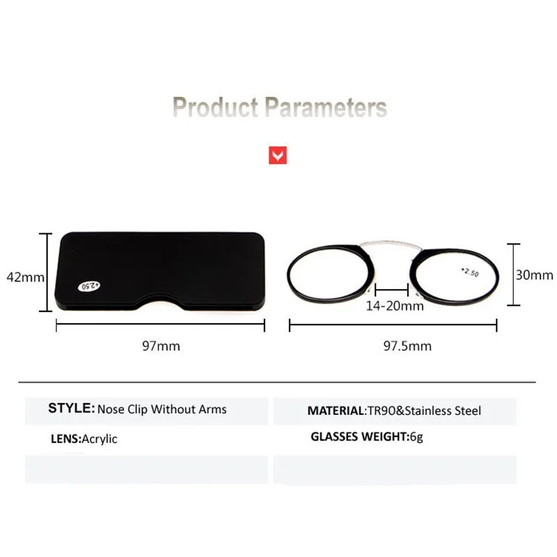 Пандер 2019 бамбуковые очки с клипсой для носа мини легкие чтения Чехол