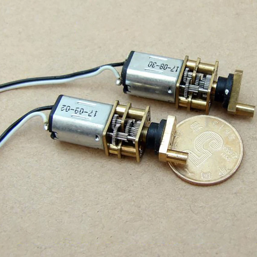 Мощный магнитный редукторный электродвигатель N20 с медным поворотным рычагом