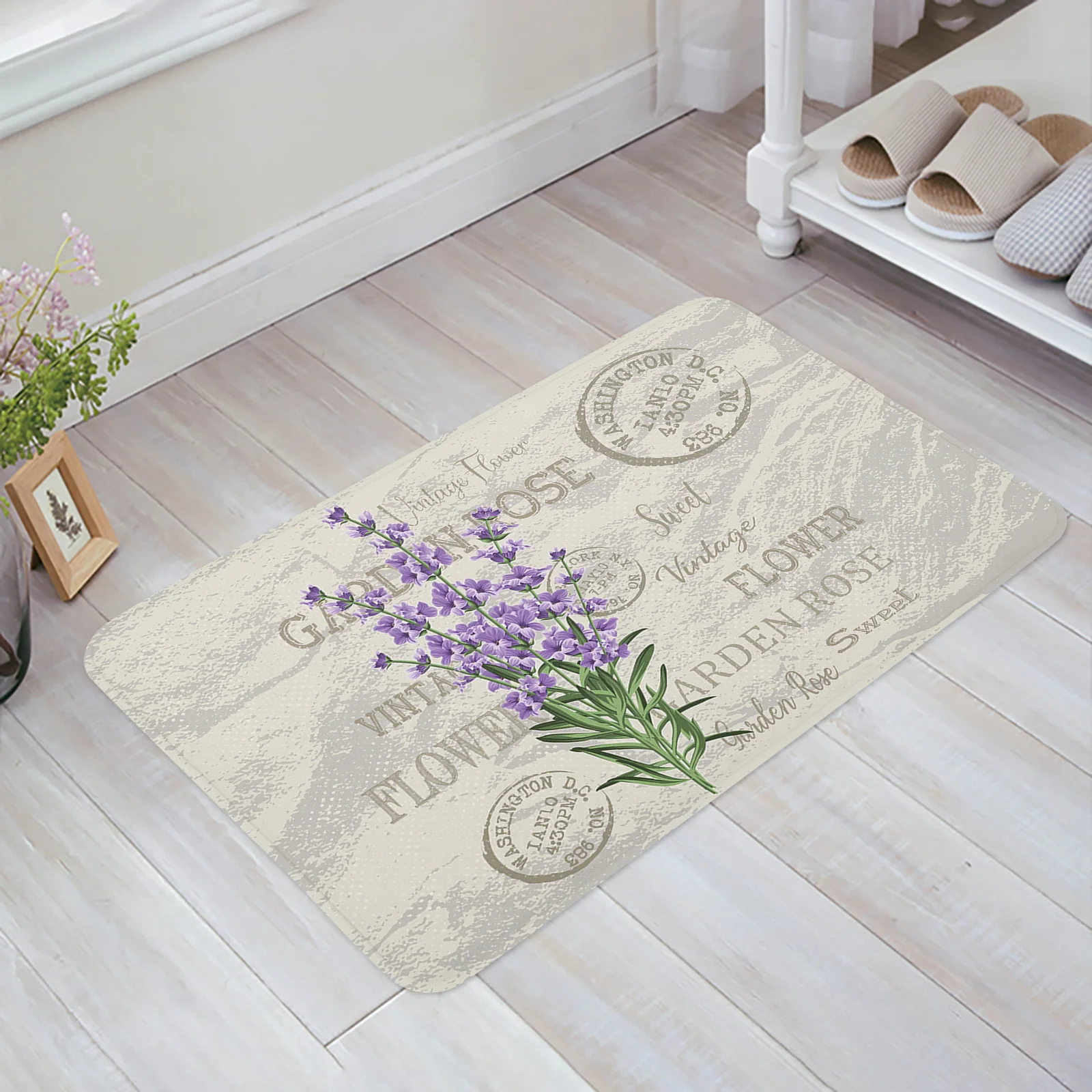 Фиолетовых цветов лаванды для Винтаж Почтовые открытки коврик ванной комнаты