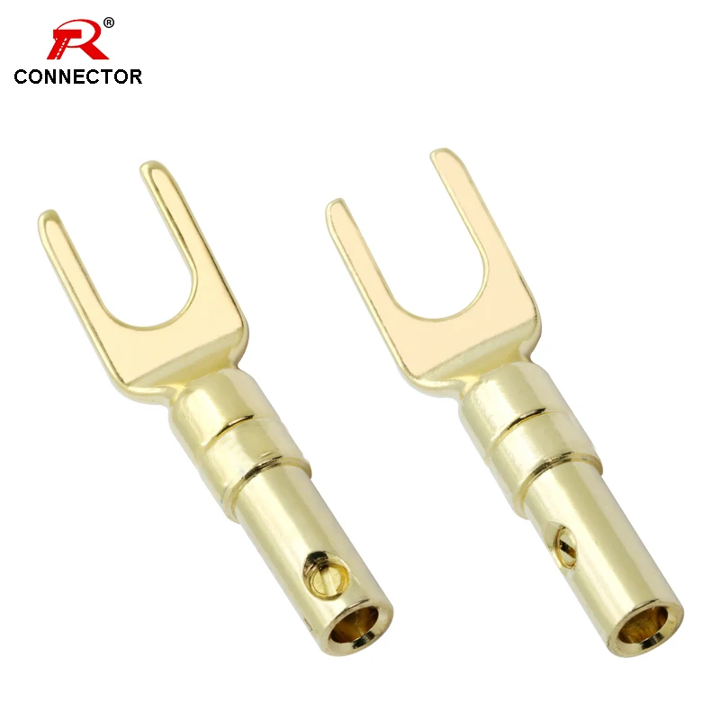 1 пара U &quotЪ&quot контрольные выводы вилки типа банан Коническое позолоченная