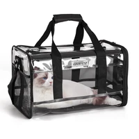 large pet cat carrier foldabletransparent transport breathable dog bag fashion shoulder handbag