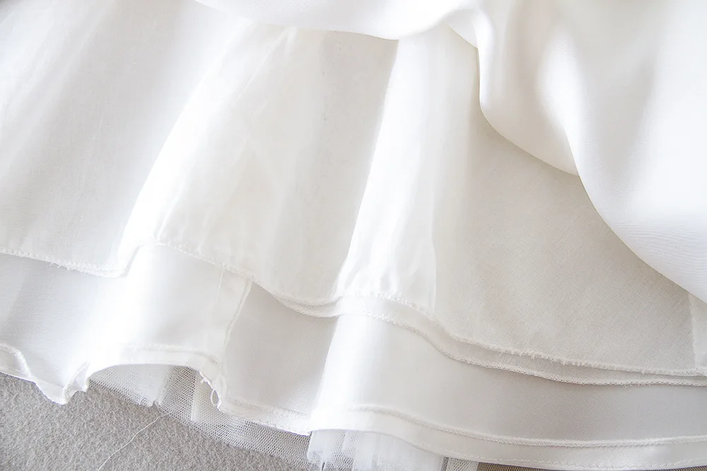 Элегантные платья для маленьких девочек белые кружевные без рукавов с большим