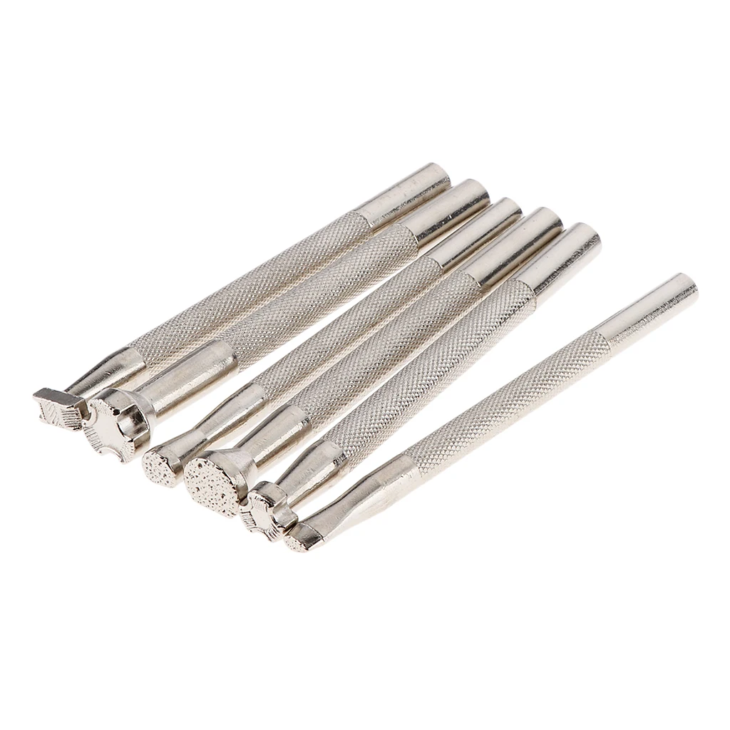 

6Pcs Leather Working Saddle Making Tools Craft Tool Leather Craft Stamp Kits for Leathercraft Carving DIY Handmade Art