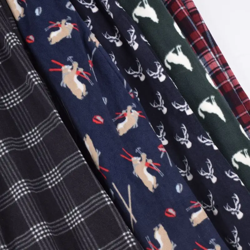 Winter Warm Trousers For Men Casual Sleep Bottoms Double Fleece Sleeping Pants Soft 4XL 5XL