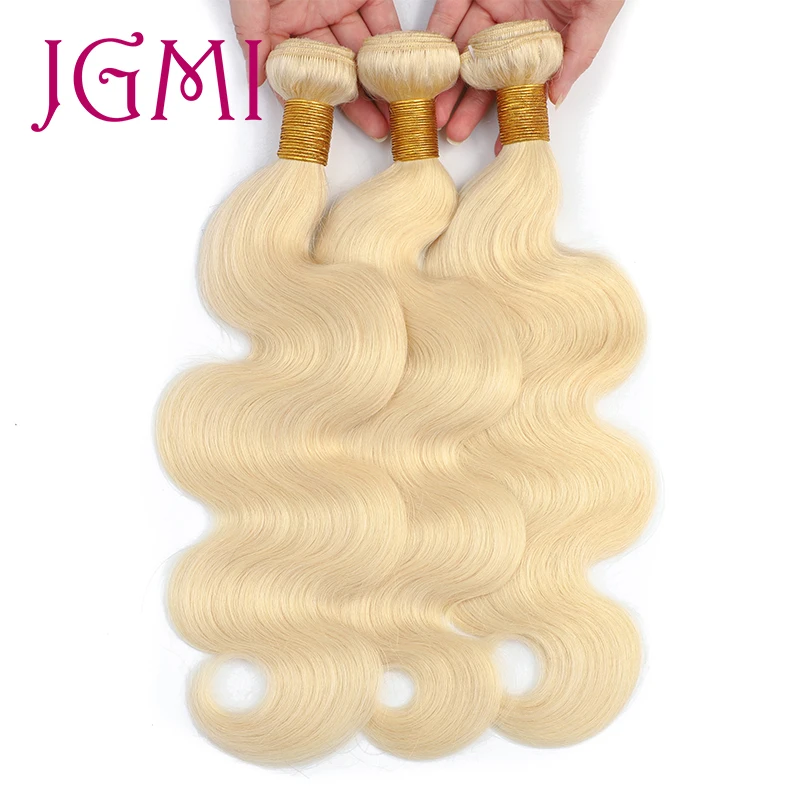 

JGMI 10-30 Inch 613 Blonde Body Wave Virgin Human Hair Bundles Weave Extension for Black Women Cuticle Aligned Double Weft Blond