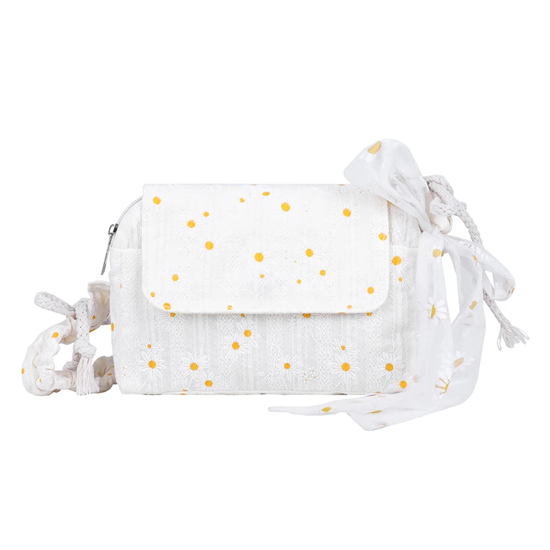 

Little Daisy Handbag New Korean Version Of The Fairy Fold All-match One-shoulder Messenger Fashion Canvas Bag Female Small Bag