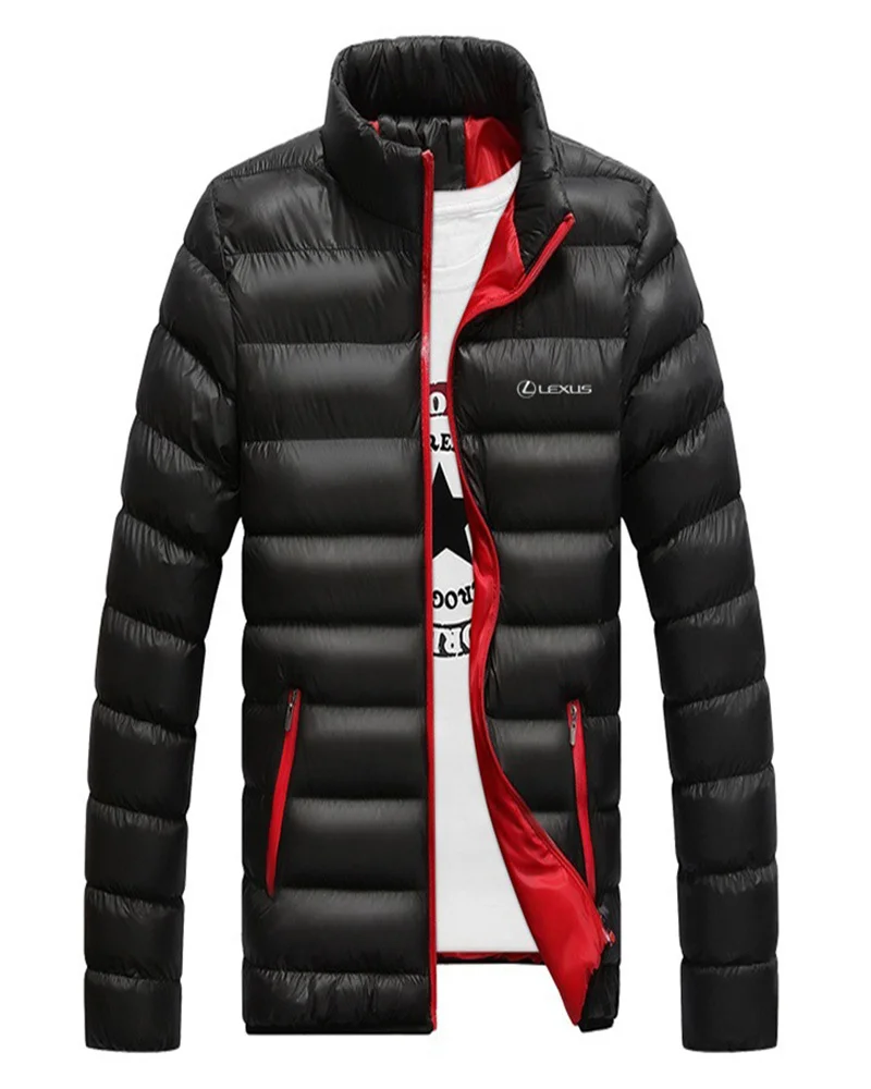 

2021 Winter Thicken Men's LEXUS Car Logo Stand Collar Down Cotton Jacket Casual Fashion Sports Trendy Cotton Jacket