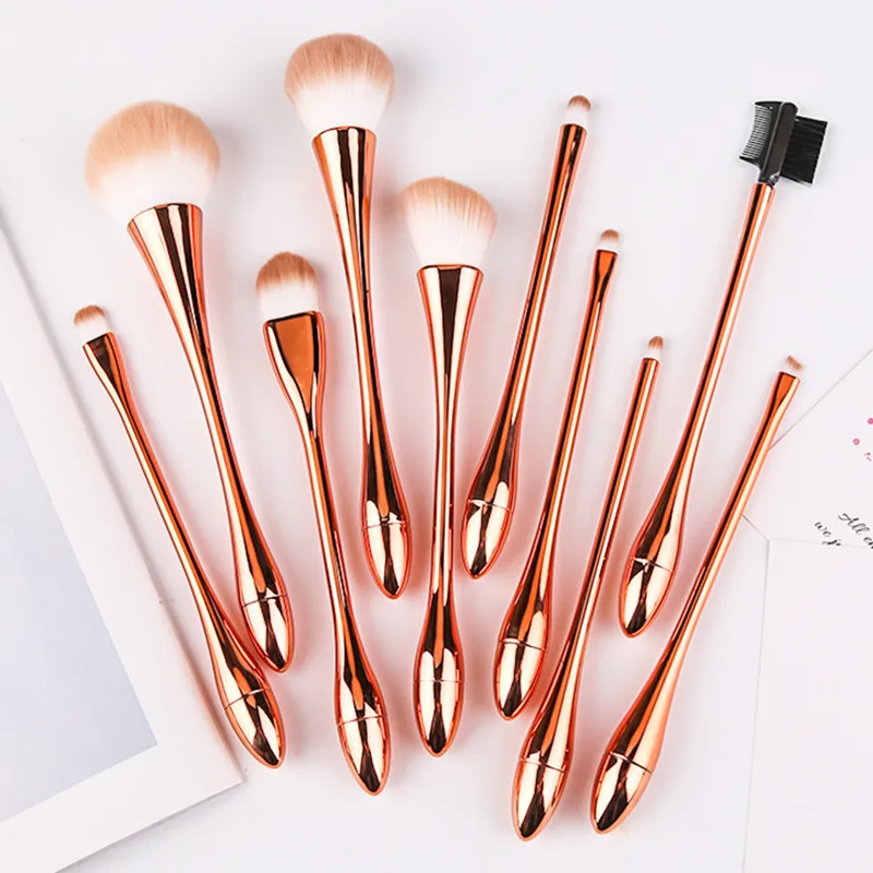 10 шт. кисти для макияжа растушевки теней век подводки глаз ресниц