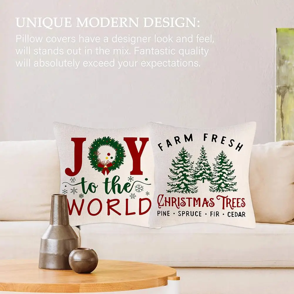 

4PCS Christmas Pillow Covers Comfortable Pillowcases for Home