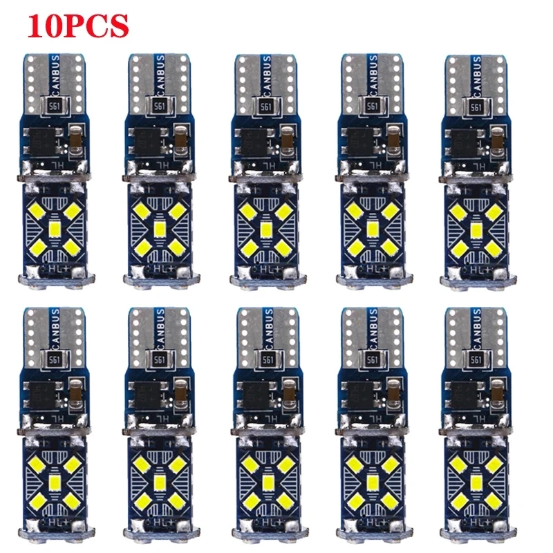 

10PCS DC 9-28V Canbus W5W Car Light Clearance T10 2016 15SMD LED No error Bulbs trunk signal 194 White Ice Blue Red Amber Pink