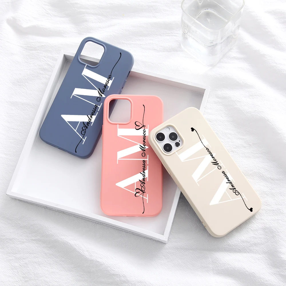 Персонализированный Чехол с именем Love Heart для iPhone 13 12 11 Pro Max пользовательский
