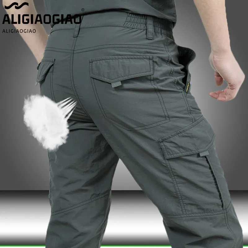

Tactical Pants Men Summer Casual Army Military Style Trousers Mens Cargo Pants Waterproof Quick Dry Solid Trousers Male Bottom
