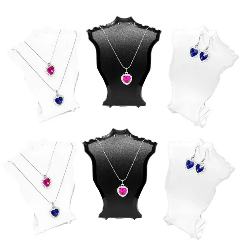 6Pcs Plastic Pendant Necklace Chain Earring Jewelry Bracelet Hard Display Stand 3 Colors | Украшения и аксессуары