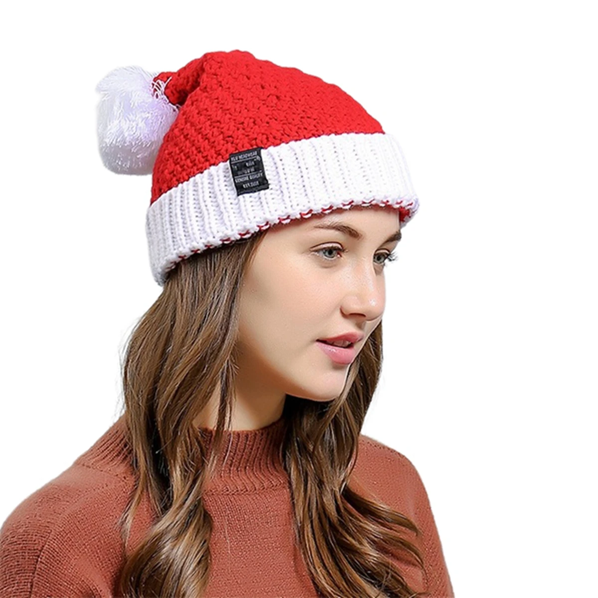 

New Year Adults Christmas Hat Christmas Woolen Cap Earmuffs Hat Knit Cap Warm Hat New Year Christmas Decor