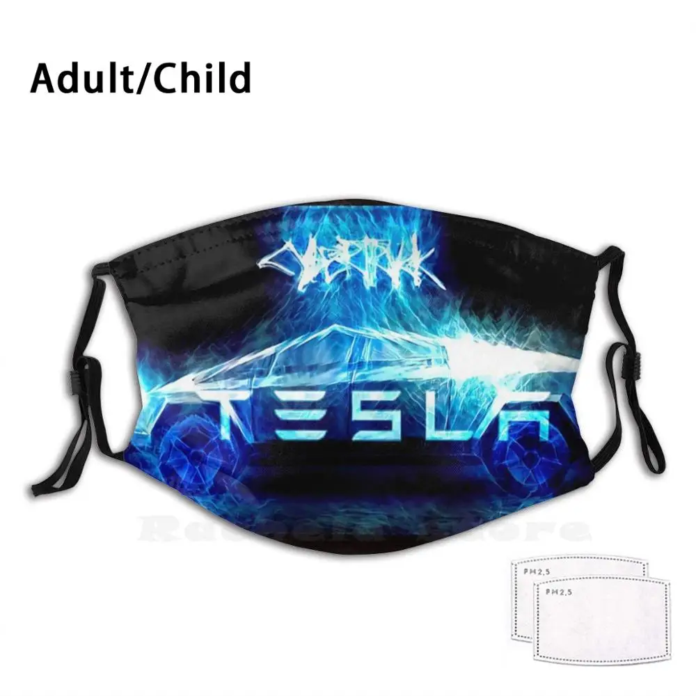 

Tesla Cybertruck Mask Funny Print Reusable Pm2.2544 Filter Face Mask Tesla Cybertruck Elon Musk Motors