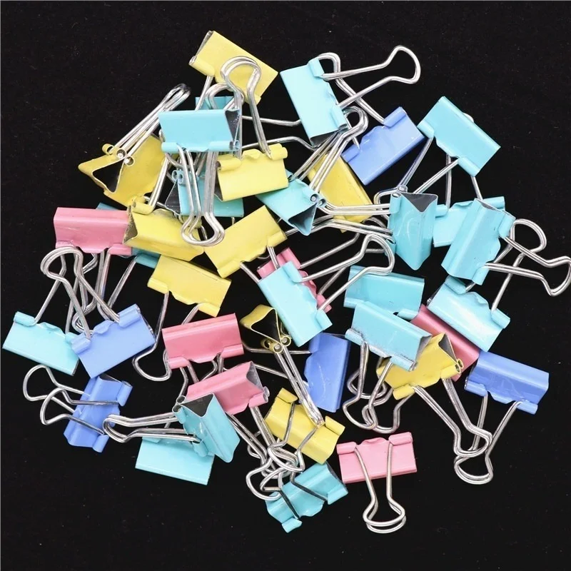 

20pcs Long Tail Clip Black Metal Binder 15 Mm Note Paper Clip Office Supplies Material Document Binding Fixing Clip