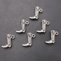 4pcslot silver plated boots charm metal pendants necklaces bracelets diy charms for jewelry making accessories 2121mm p410