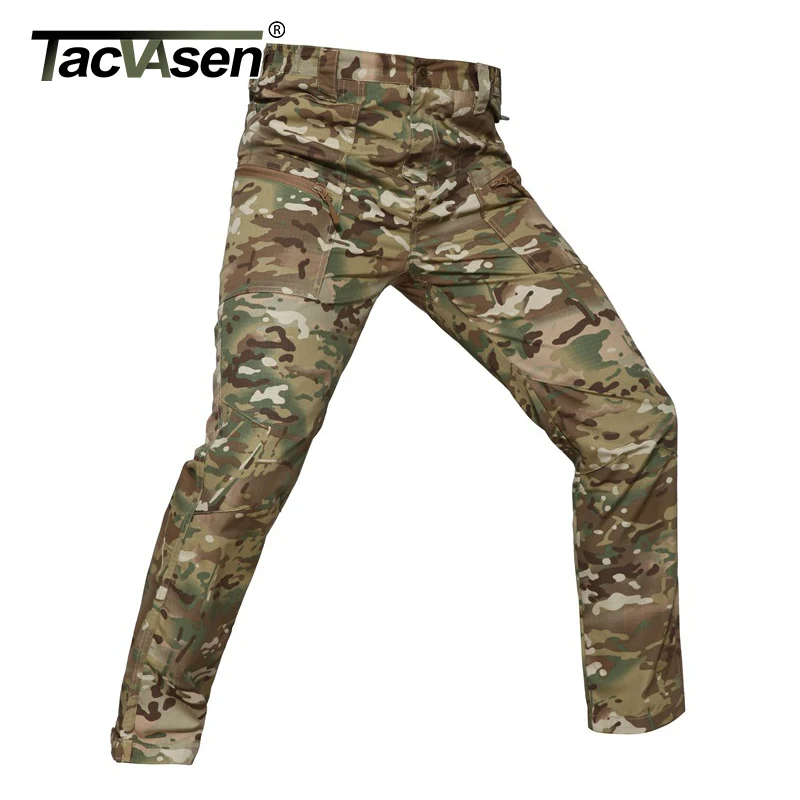 TACVASEN, камуфляжные тактические брюки карго, мужские, мульти-карманы, военные, армейские, боевые брюки, длинные, Мультикам, стрельба, охота, рабочие штаны, 5XL