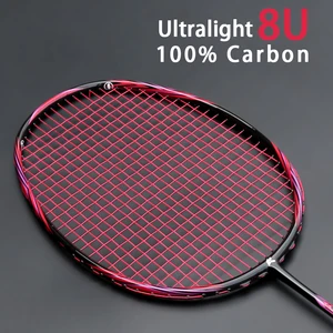 Профессиональная суперсветильник Кая ракетка для бадминтона из углеродного волокна 8U 65-67 г, ракетка для бадминтона со шнурками, ракетка для ракетки с нанизанным швом, ракетка для нападения
