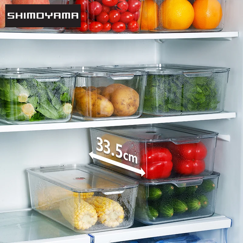 

SHIMOYAMA Refrigerator Organizer Drawer Stackable Fridge Food Storage Box with Lids Storage Bin Containers for Pantry Freezer