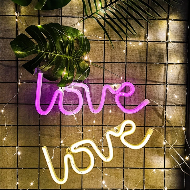 Romantic Led light Battery USB Charging LOVE decorative letters holiday lamp Home Birthday Wedding decoration gift night light