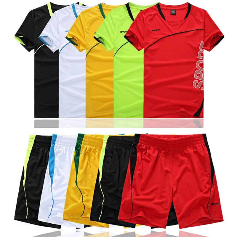 

Men Tracksuit New Summer Short Sleeve Sportswear Set Fitness Mens Shorts + T shirt Men's Suit 2 Pieces Sets Plus Size 5XL MY166